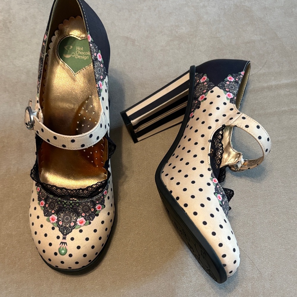 Women's Polka Dot Mary Jane Heels